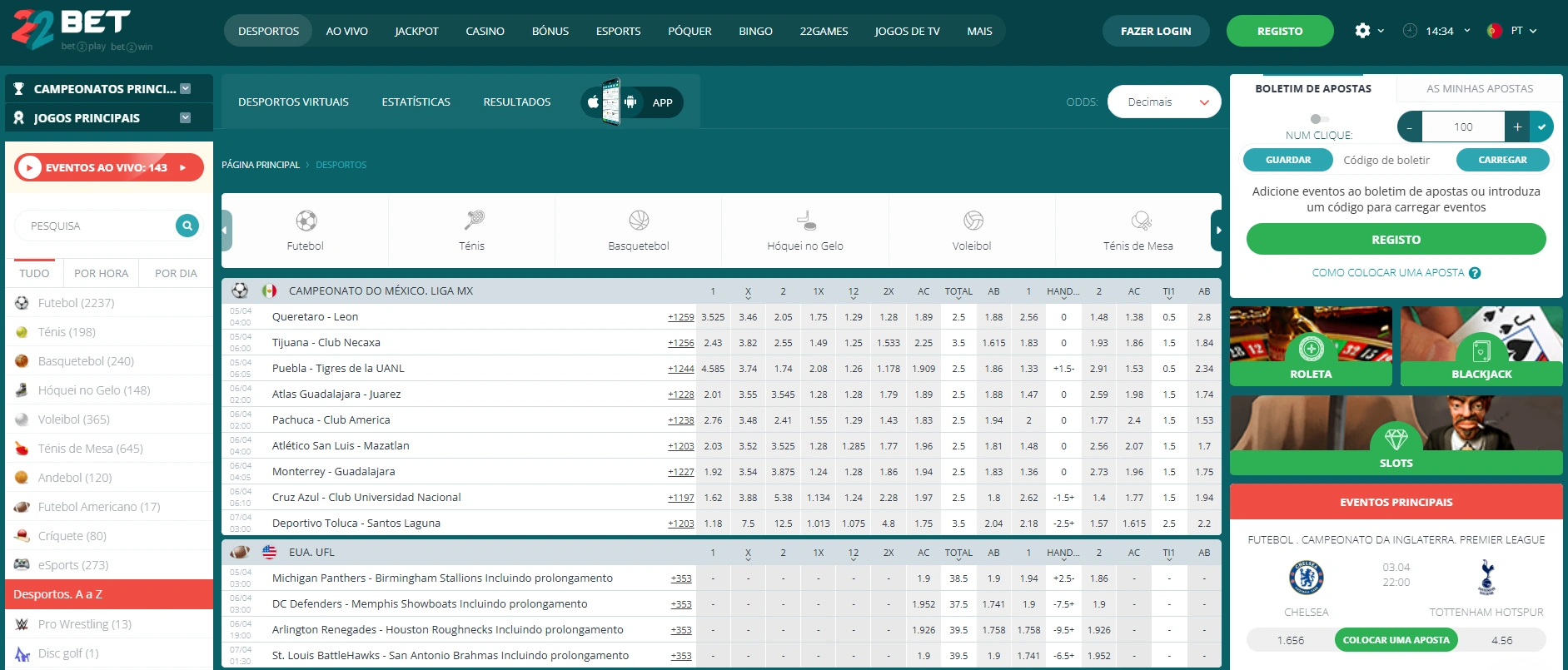 Uma breve descrição do 22Bet em Portugal
