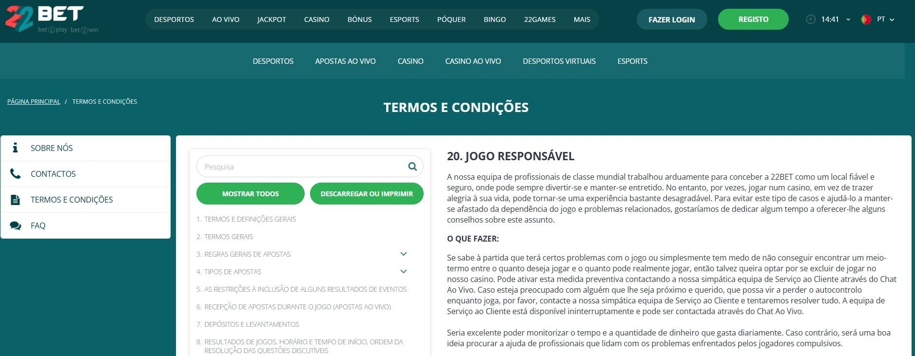 22Bet Portugal: licença e segurança